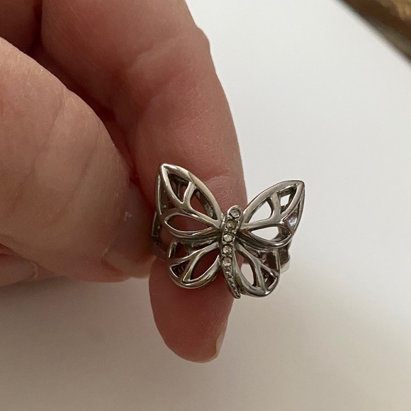 Butterfly Ring Silver with Cubic Zirconia Size 10.5 - Picture 2 of 5